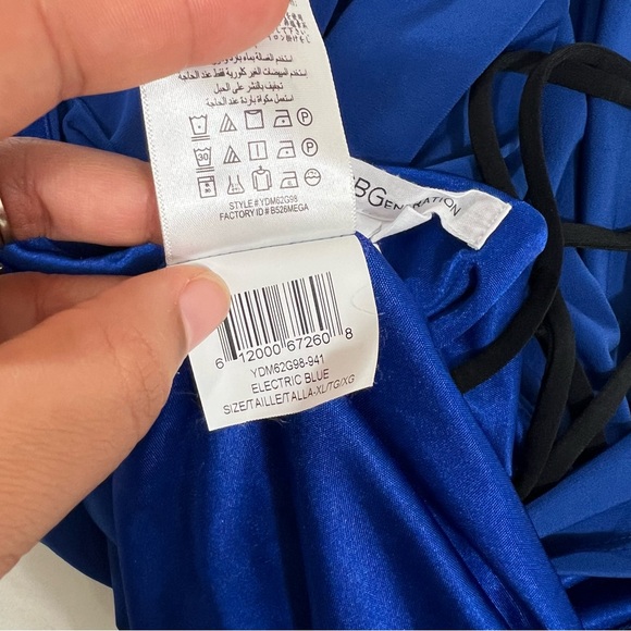 BCBG Royal Blue One Shoulder Woman's Mini Dress XL - Picture 8 of 10